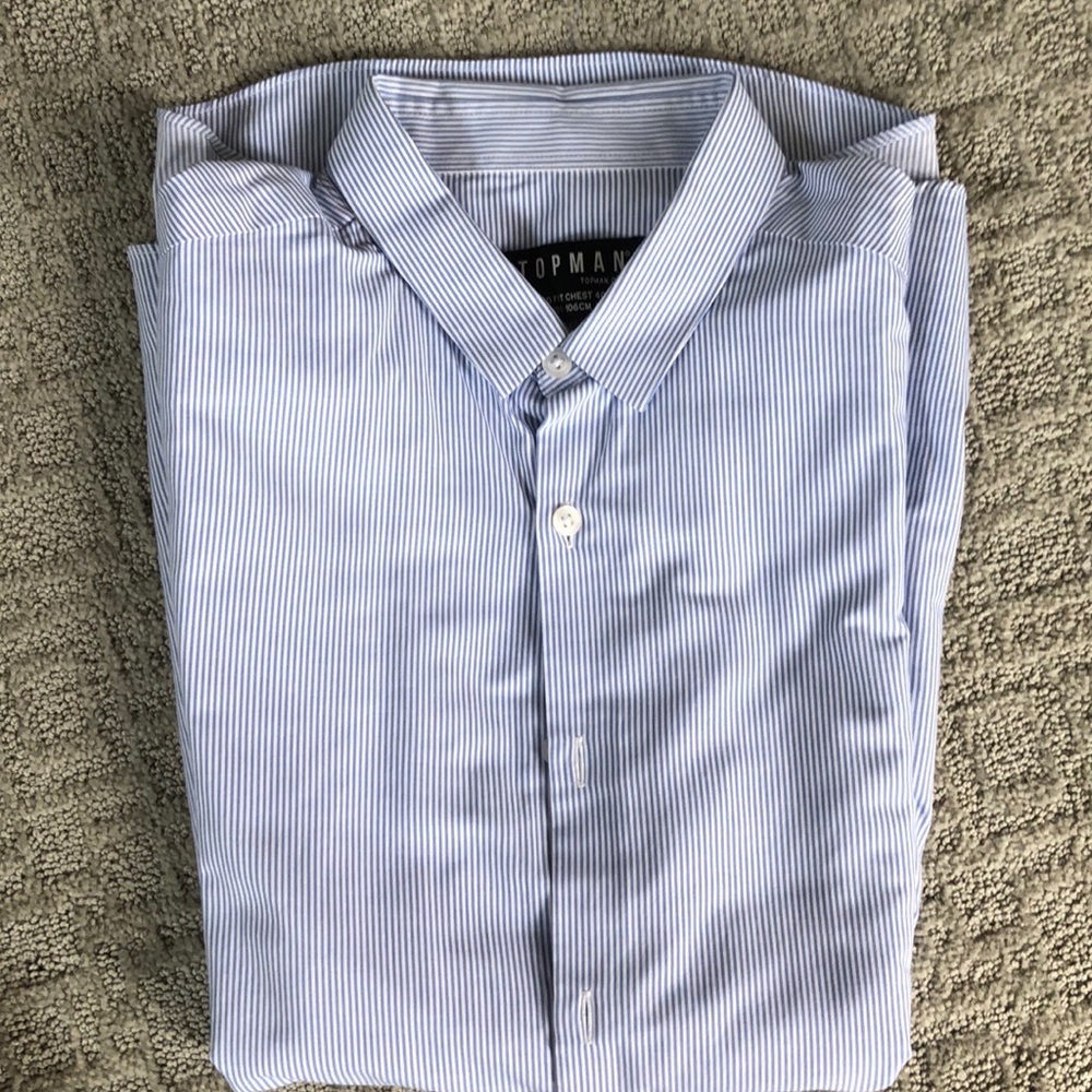 Pin stripe blue button down